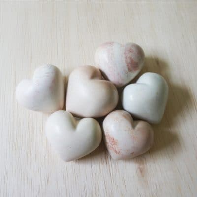 Set of 6 Natural Hearts