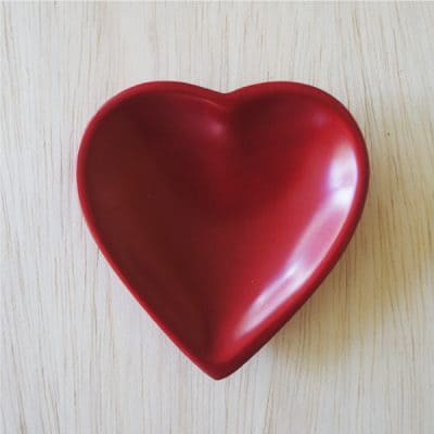 Heart Dish, Plain Red