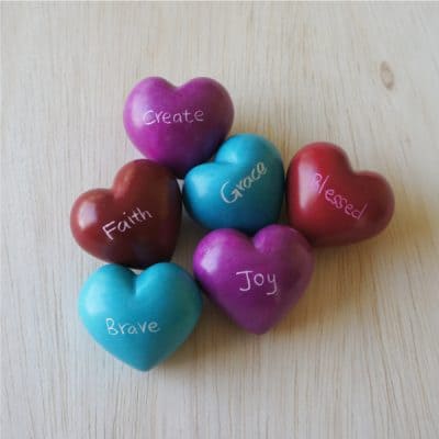 Set of 6 Word Hearts
