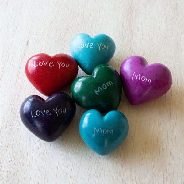 Set of 6 Love You/Mom Hearts