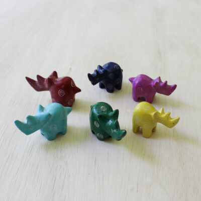 Set of 6 Tiny Rhinos