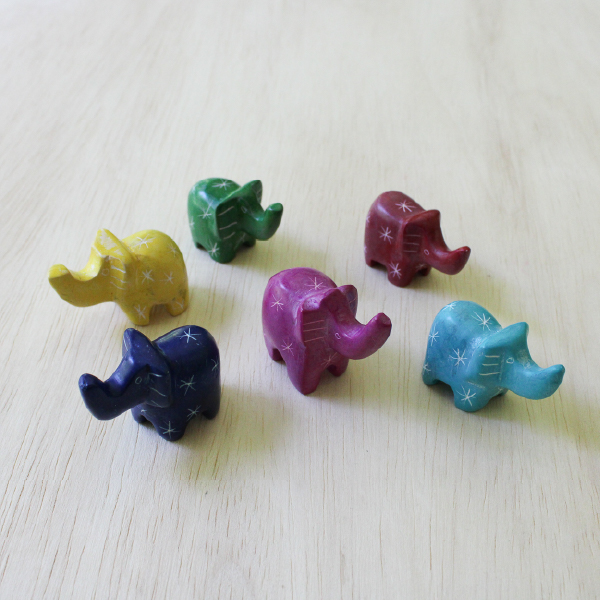 Set of 6 Tiny Elephants